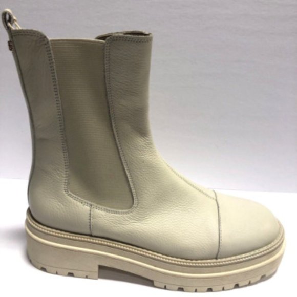 Sam Edelman Women's Lugana, Ivory Leather Chelsea Boots, Size